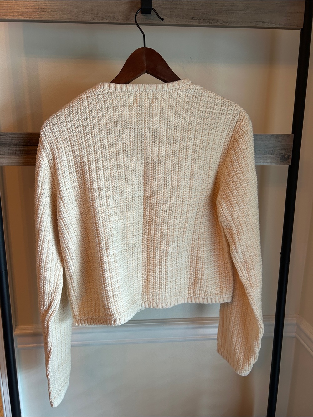H&M Cream Ribbed Button-Up Women's Cardigan - Picture 3 of 3